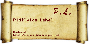 Plávics Lehel névjegykártya